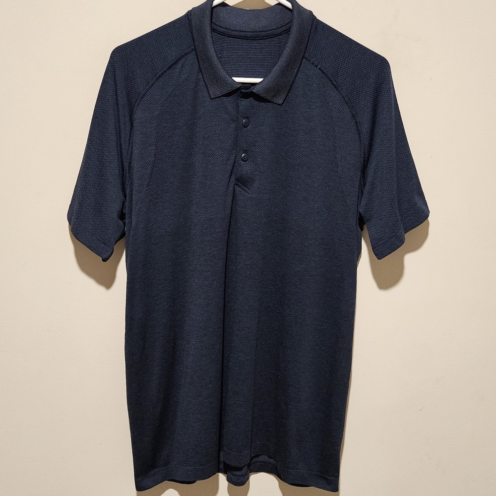 Lululemon Athletica Metal Vent Polo Shirt - Navy Blue - Size Large